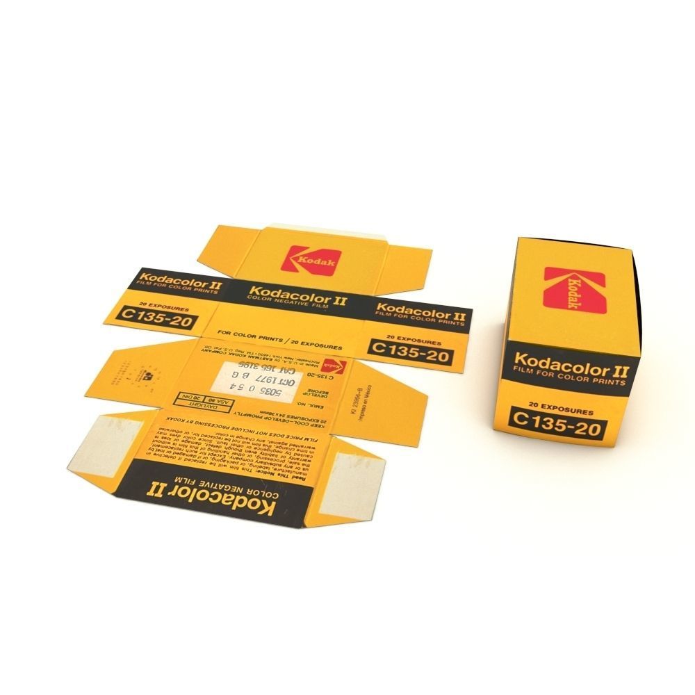 1977 Kodacolor II C 135-20 Color Negative Film Box 3D model_17