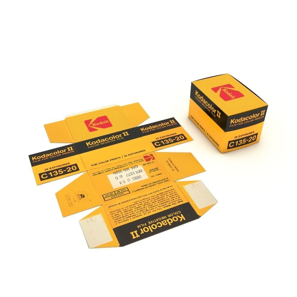 1977 Kodacolor II C 135-20 Color Negative Film Box 3D model_16