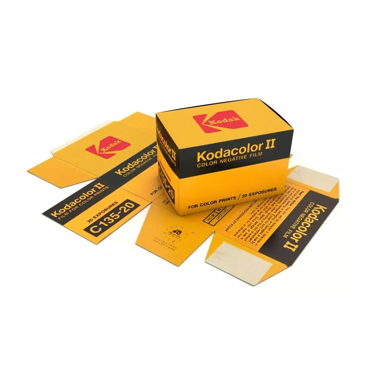 1977 Kodacolor II C 135-20 Color Negative Film Box 3D model_0
