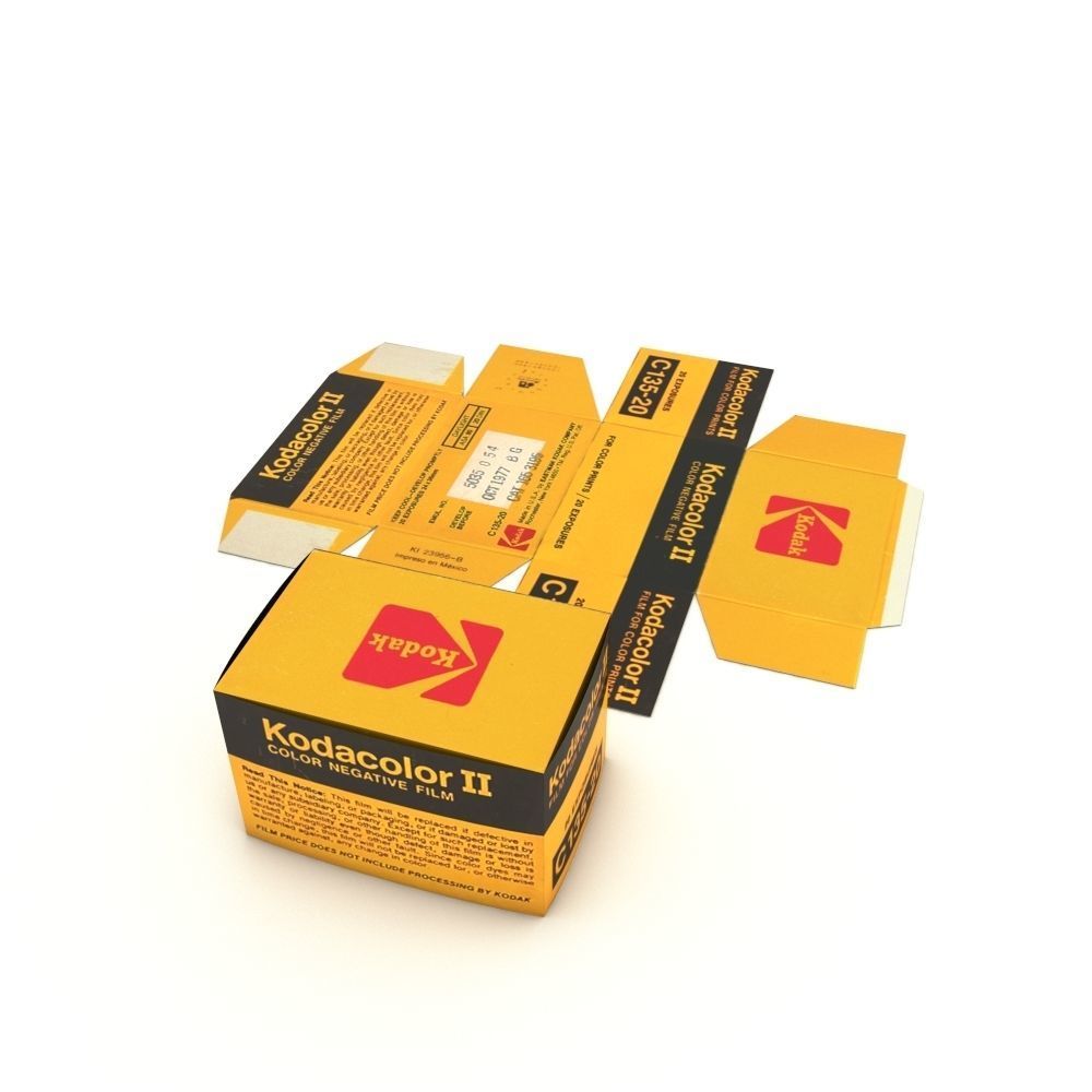 1977 Kodacolor II C 135-20 Color Negative Film Box 3D model_30