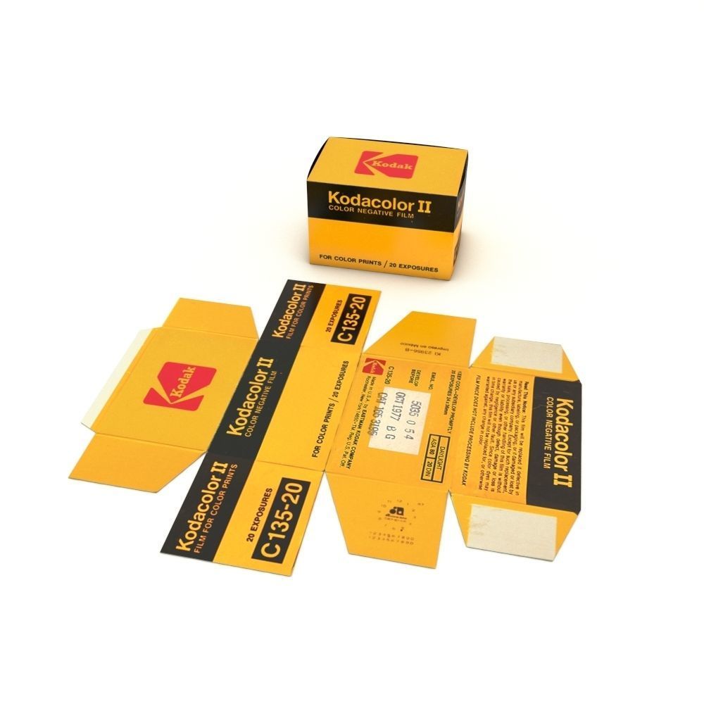 1977 Kodacolor II C 135-20 Color Negative Film Box 3D model_20