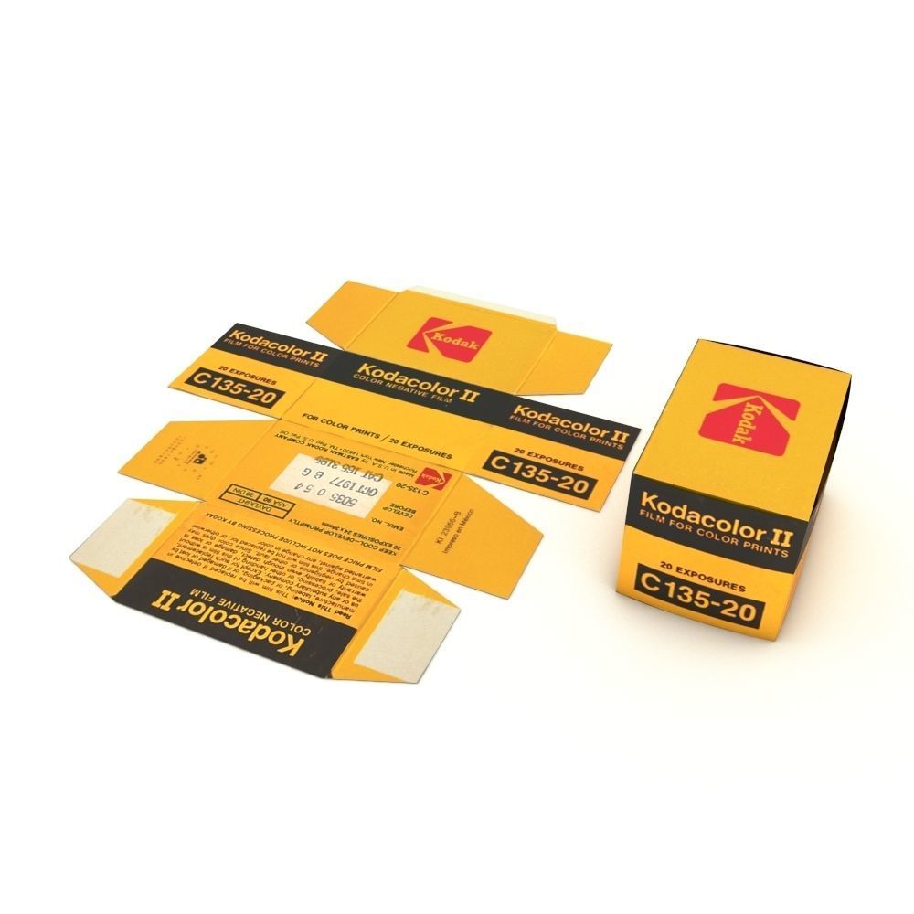 1977 Kodacolor II C 135-20 Color Negative Film Box 3D model_12