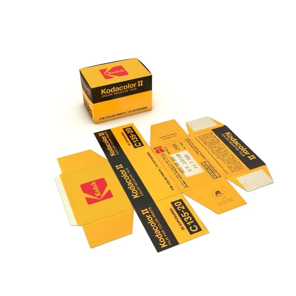 1977 Kodacolor II C 135-20 Color Negative Film Box 3D model_50