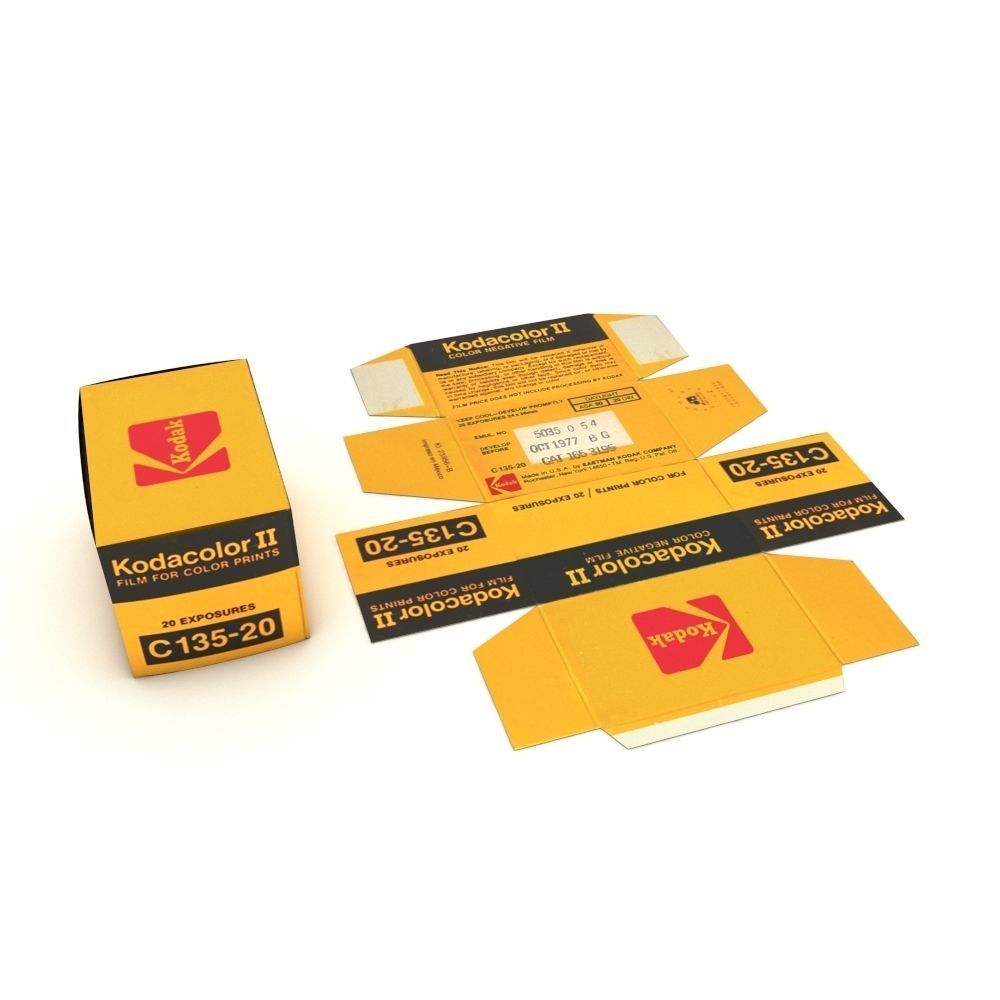 1977 Kodacolor II C 135-20 Color Negative Film Box 3D model_42