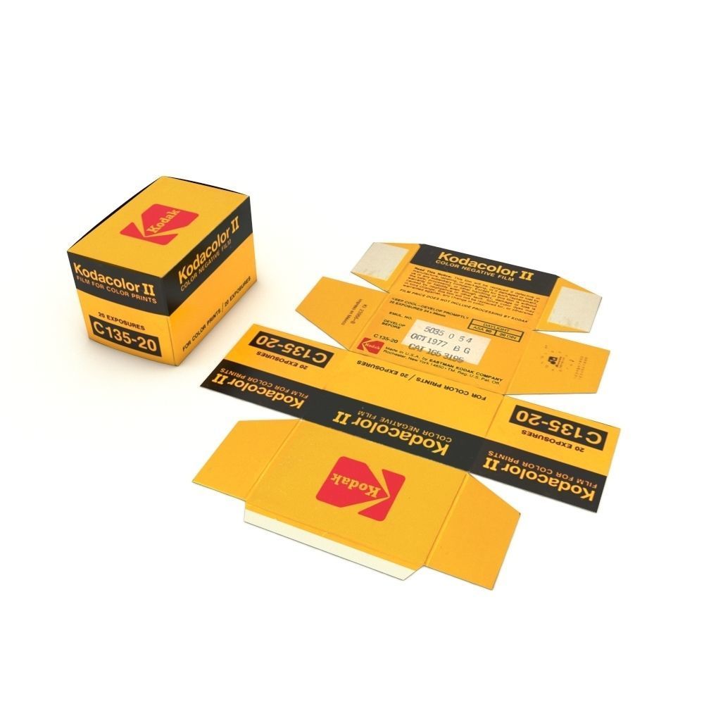 1977 Kodacolor II C 135-20 Color Negative Film Box 3D model_48