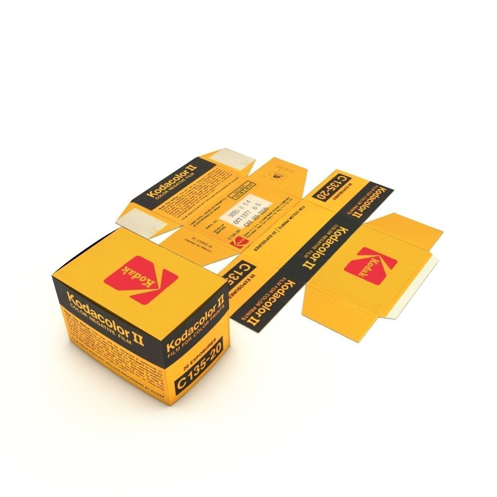 1977 Kodacolor II C 135-20 Color Negative Film Box 3D model_28