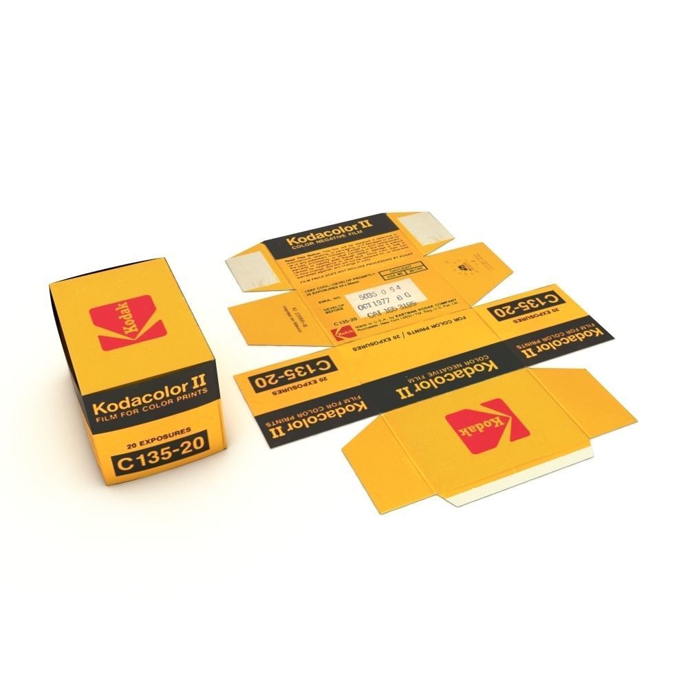 1977 Kodacolor II C 135-20 Color Negative Film Box 3D model_41