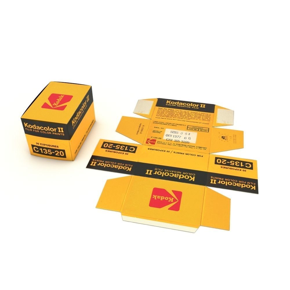 1977 Kodacolor II C 135-20 Color Negative Film Box 3D model_44