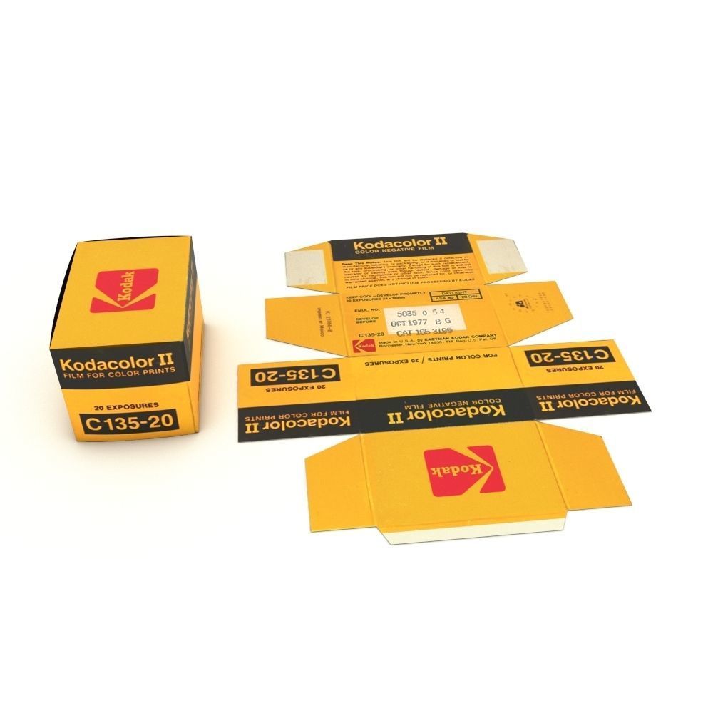 1977 Kodacolor II C 135-20 Color Negative Film Box 3D model_36