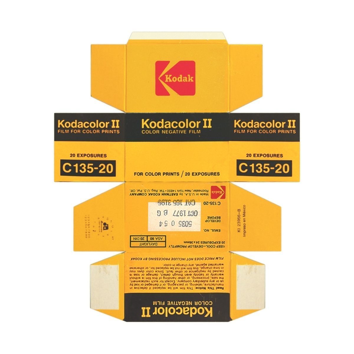 1977 Kodacolor II C 135-20 Color Negative Film Box 3D model_4