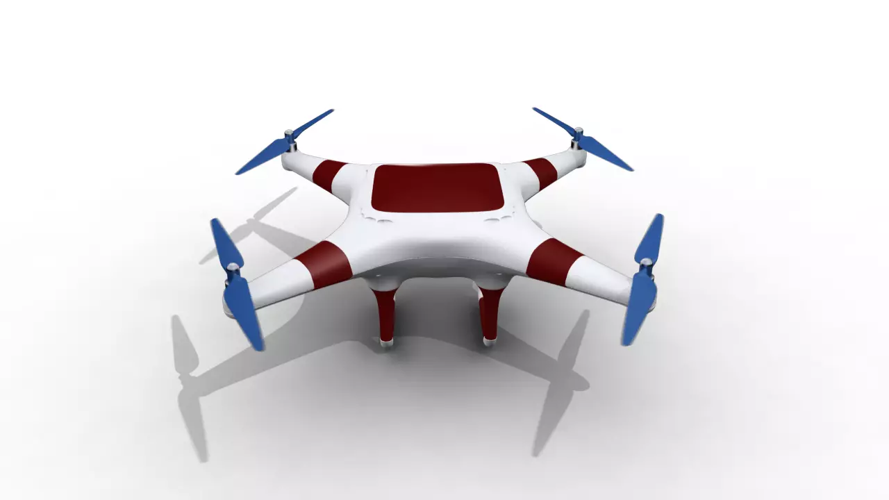 Drone Simple Low-poly 3D model