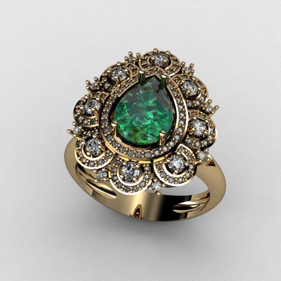 Diamond and emerald set  3D print model 3D print model_2