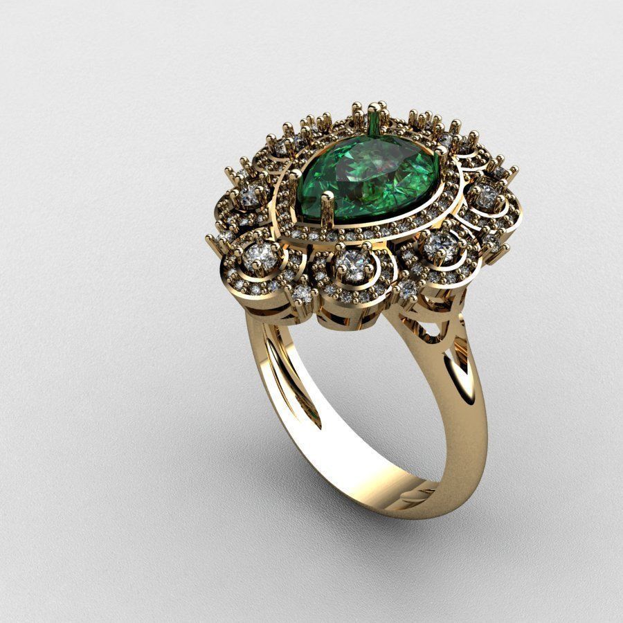 Diamond and emerald set  3D print model 3D print model_4