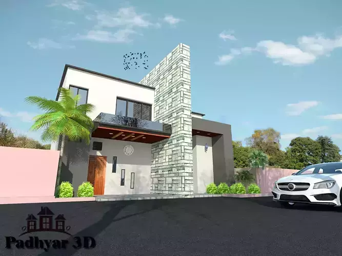 Classic House Low-poly 3D model