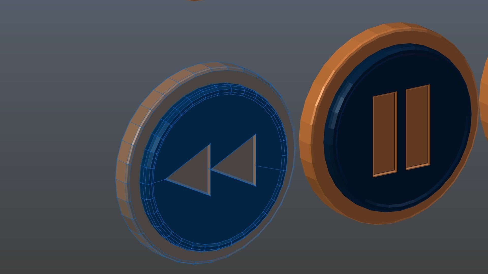 Low poly player buttons 8 Free low-poly 3D model_13