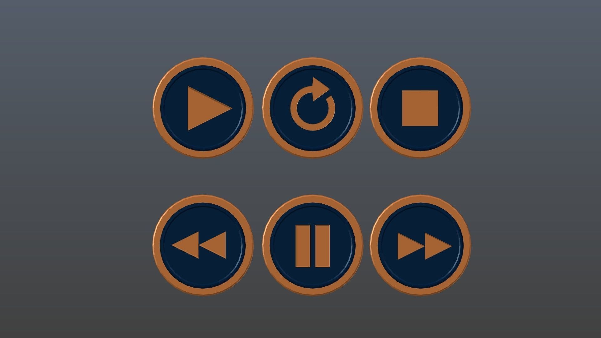 Low poly player buttons 8 Free low-poly 3D model_8