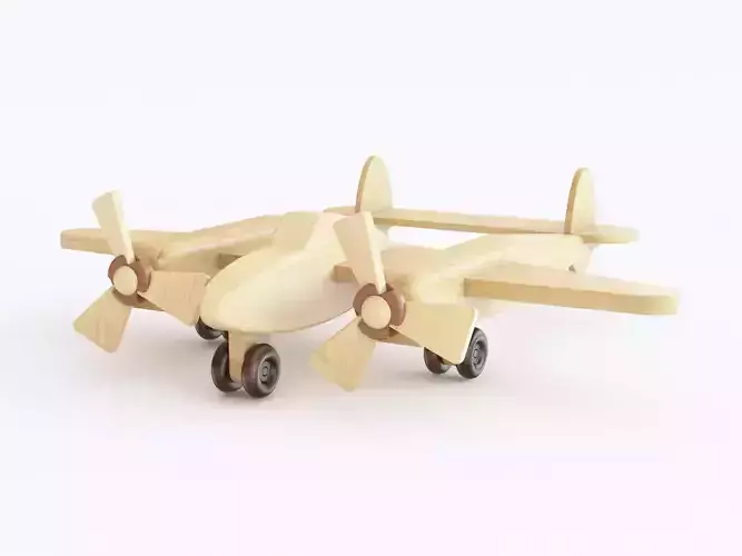 Wooden toy airplane 03