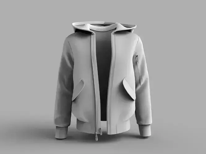 Mens Hoodie Jacket  with zippers - UV map included 