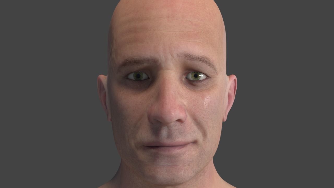 Cinematic Male 001 - Advanced Body - Face Rig - GUI Low-poly 3D model_9