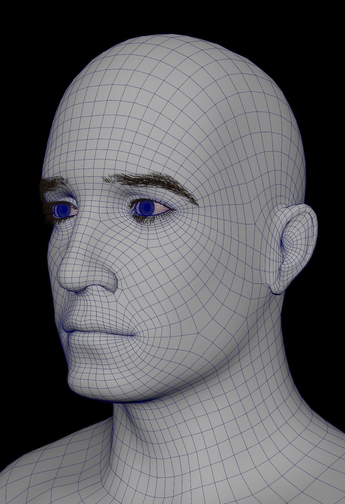 Cinematic Male 001 - Advanced Body - Face Rig - GUI Low-poly 3D model_30