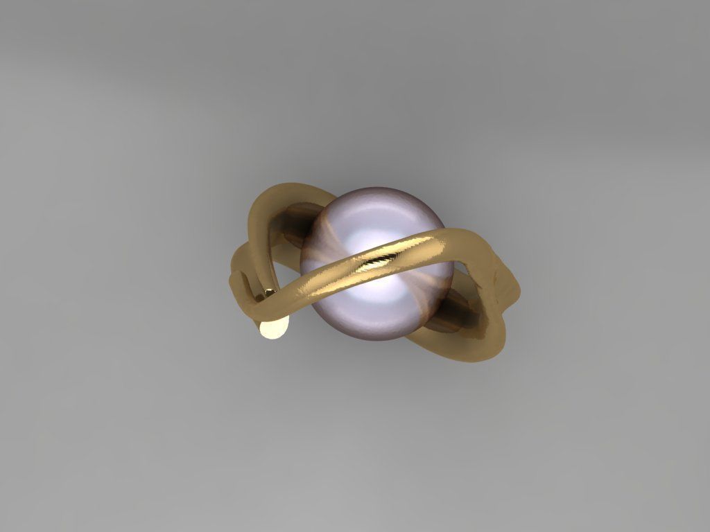 pearl  earring 3D print model_3