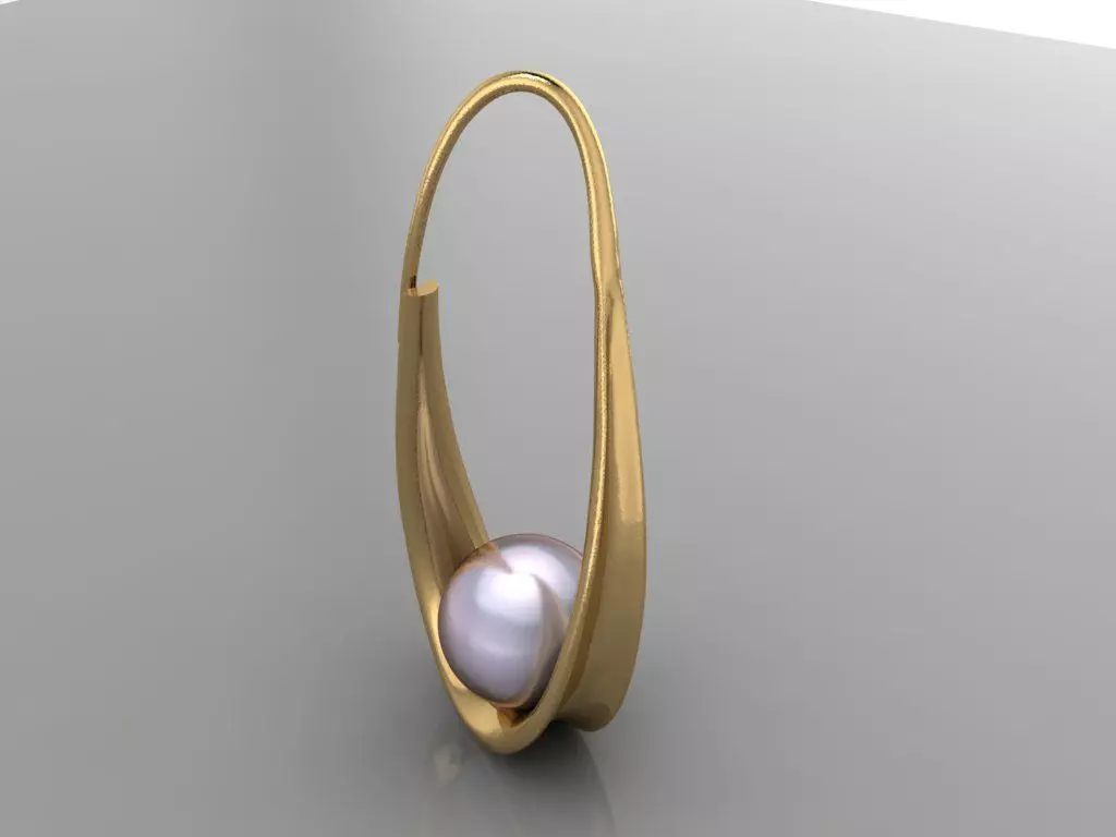 pearl  earring 3D print model_0