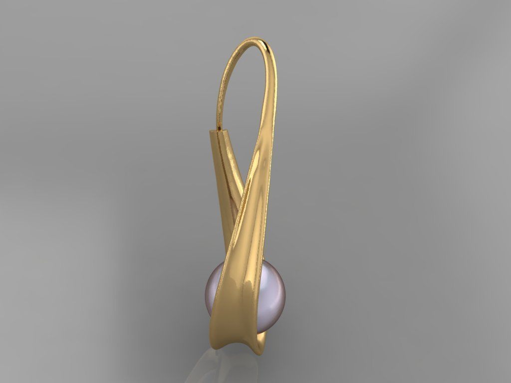 pearl  earring 3D print model_1
