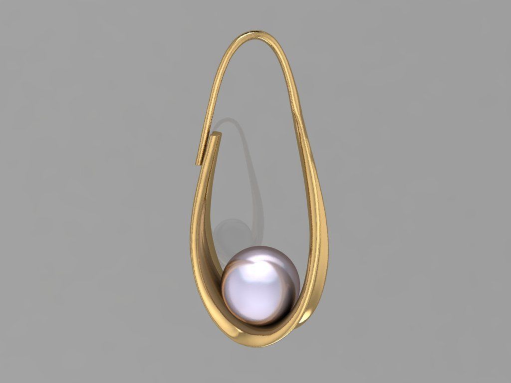 pearl  earring 3D print model_2