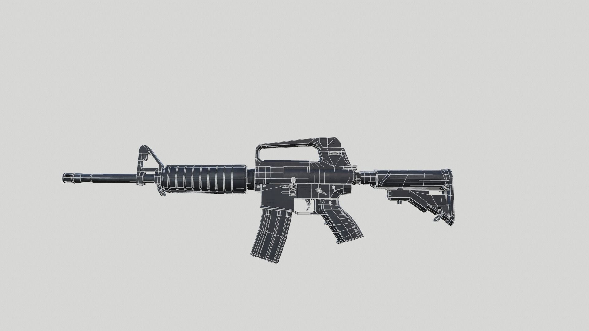 M4A1 assault rifle 3D model_8