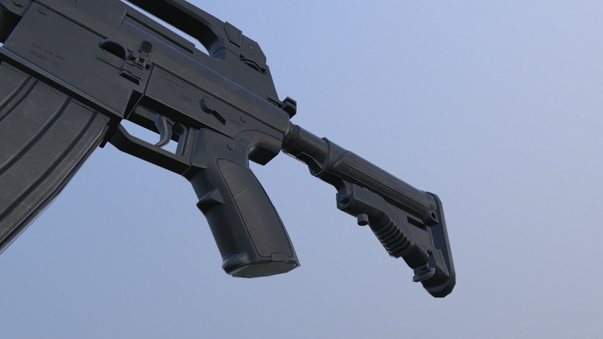 M4A1 assault rifle 3D model_2