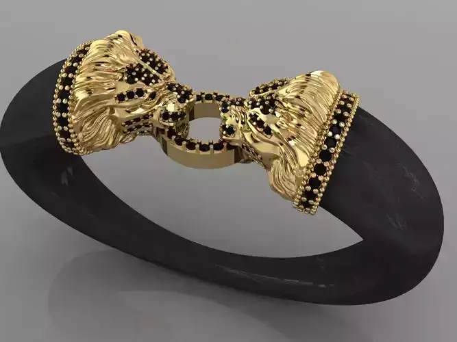 lion head full gems bracelet