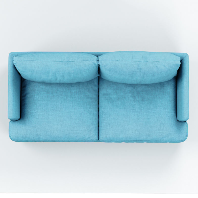 Soft sofa fabric blue 3D model_3