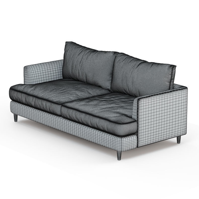 Soft sofa fabric blue 3D model_6