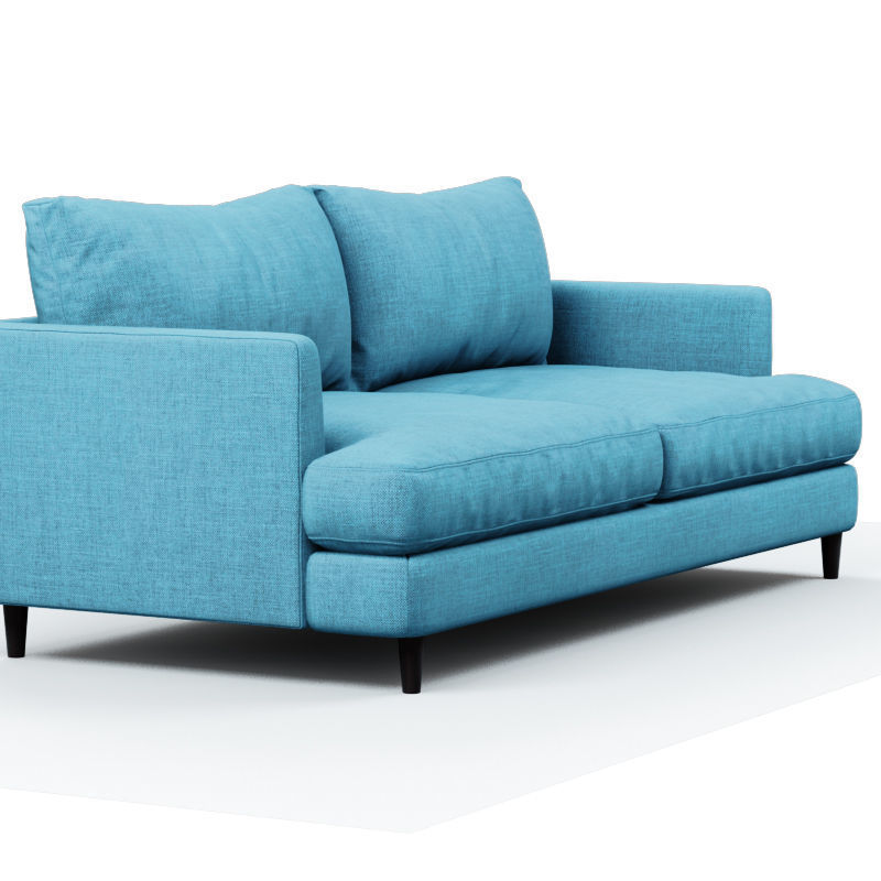 Soft sofa fabric blue 3D model_5