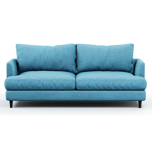 Soft sofa fabric blue 3D model