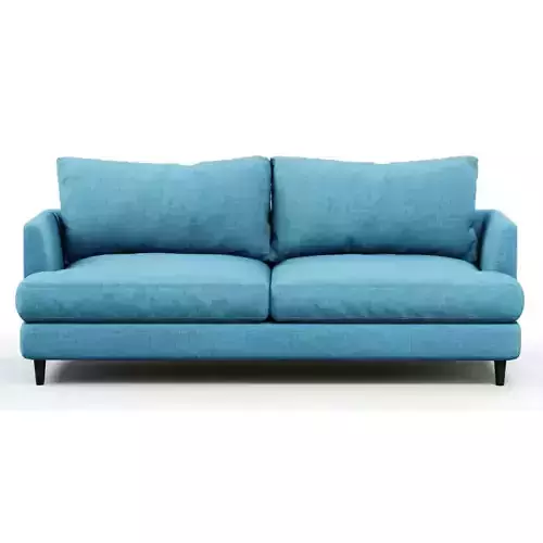 Soft sofa fabric blue 3D model