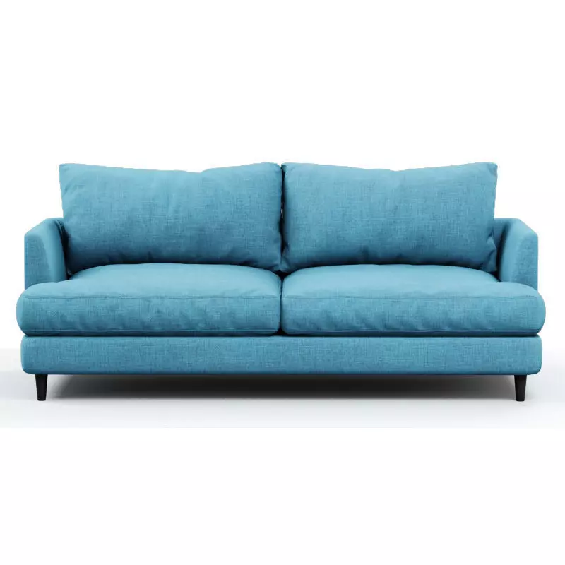 Soft sofa fabric blue 3D model_0