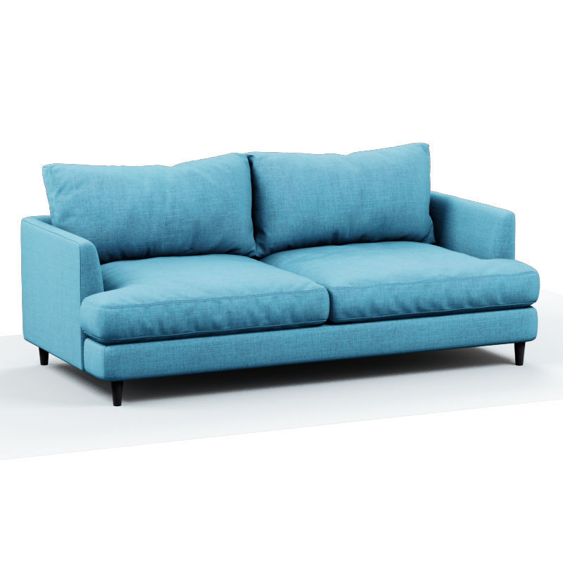 Soft sofa fabric blue 3D model_1
