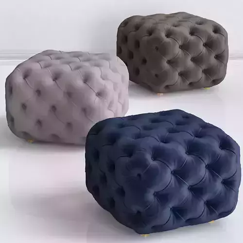Tufted Velvet Cube Ottoman
