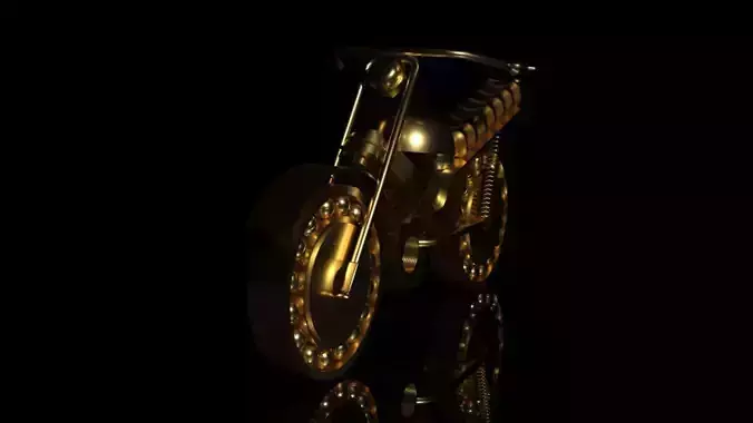 3d bike model golden motorcycle 3D model