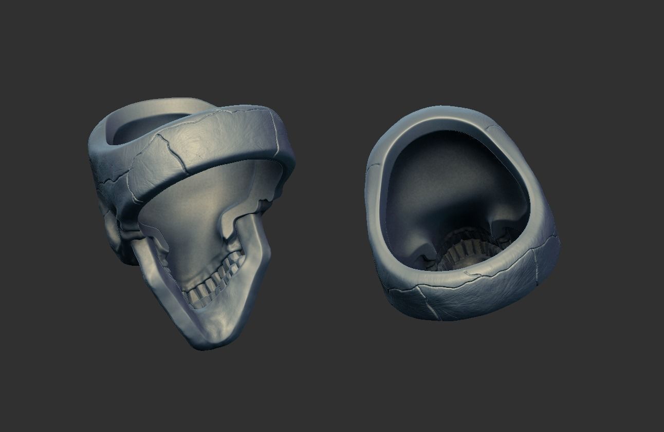 Skull ring 02 3D print model_10