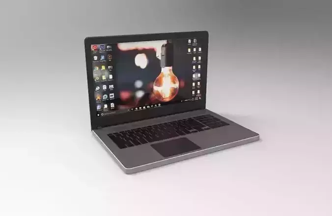 Laptop with light bulb