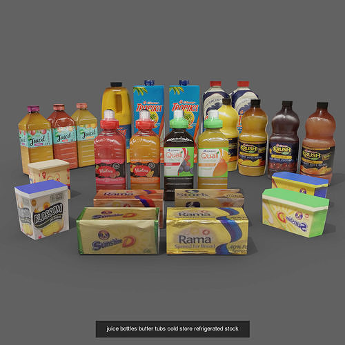 Store juice cereal frozen food meat butchery rusks biscotti 3D Model Pack 5
