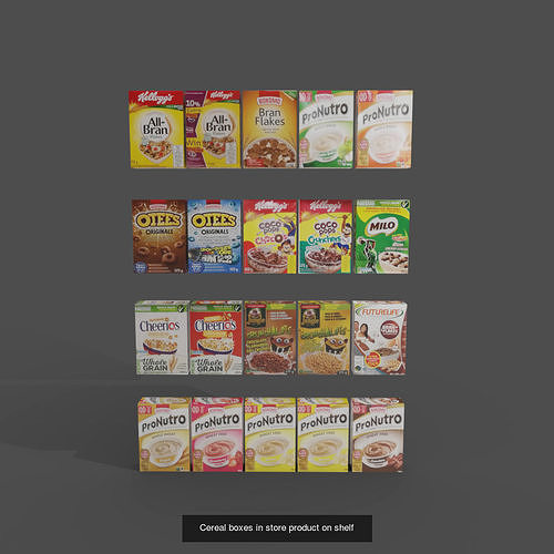 Store juice cereal frozen food meat butchery rusks biscotti 3D Model Pack 6