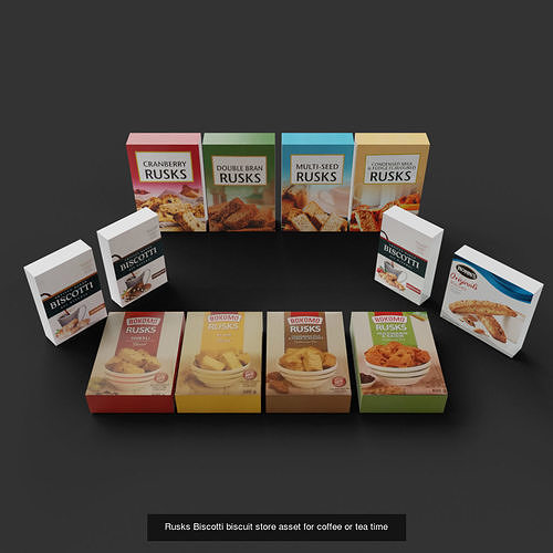 Store juice cereal frozen food meat butchery rusks biscotti 3D Model Pack 3