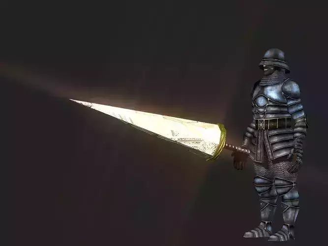 Metal mechanical lance Low-poly 3D model