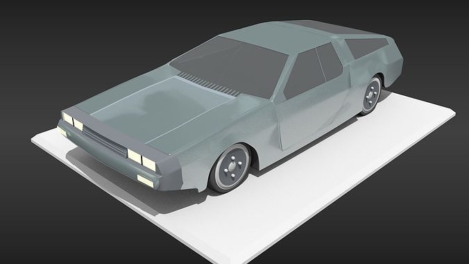 Toon DMC-12 DeLorean 3D model