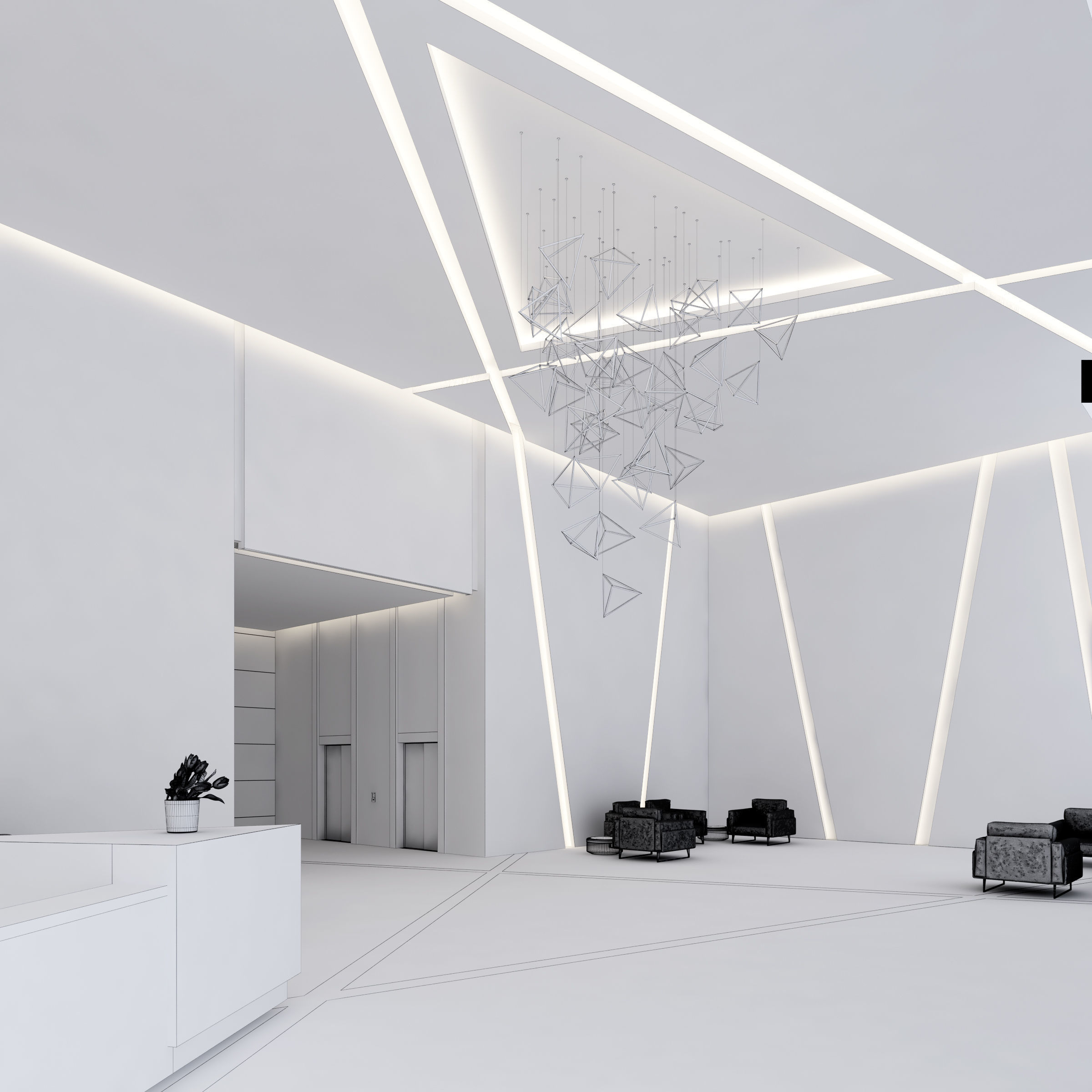 Modern Lobby 3D model_5