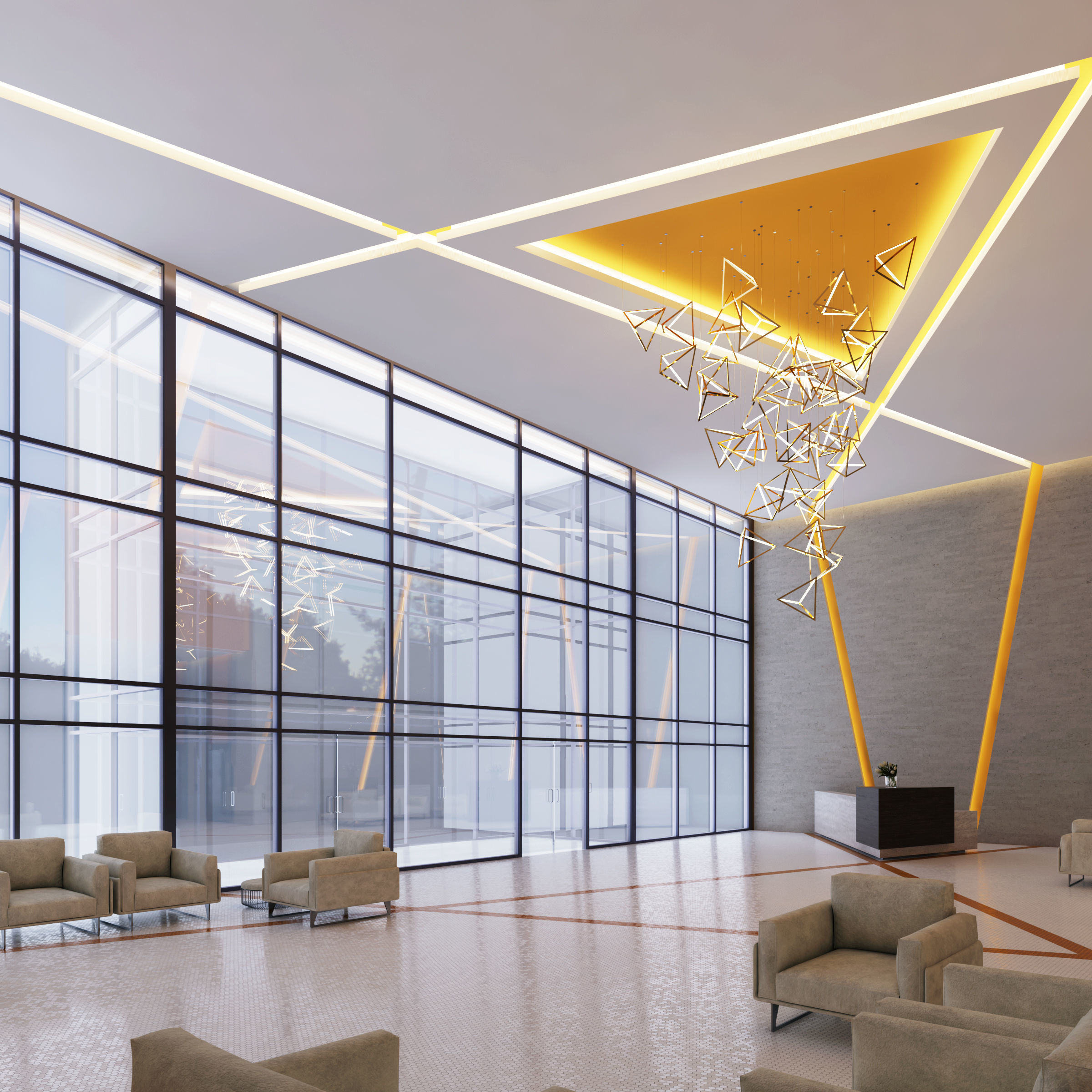 Modern Lobby 3D model_3