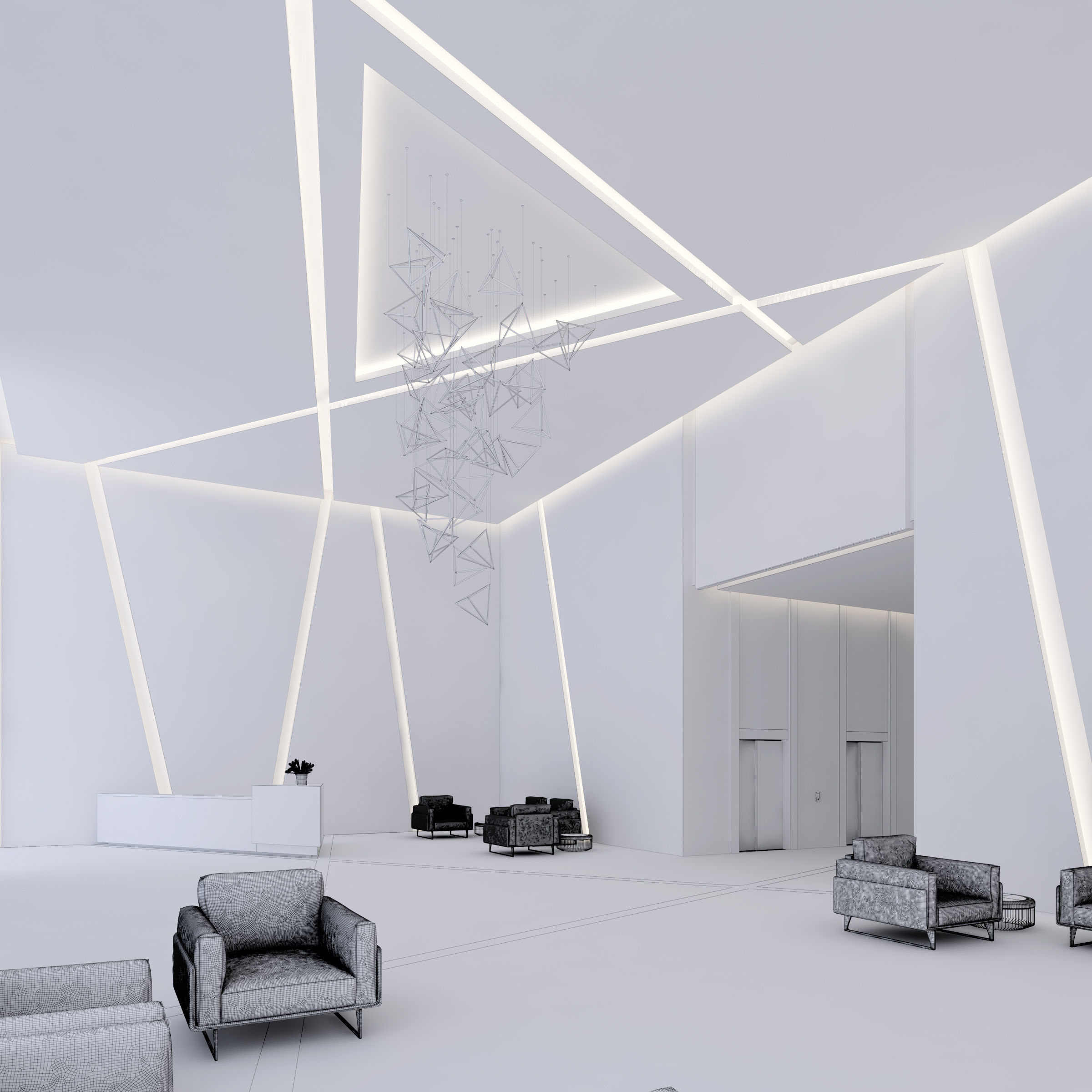 Modern Lobby 3D model_4
